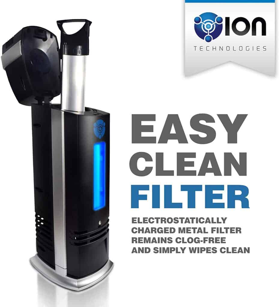 OION Ionic Air Purifier with UV-C Sanitizer - easy t oclean filter