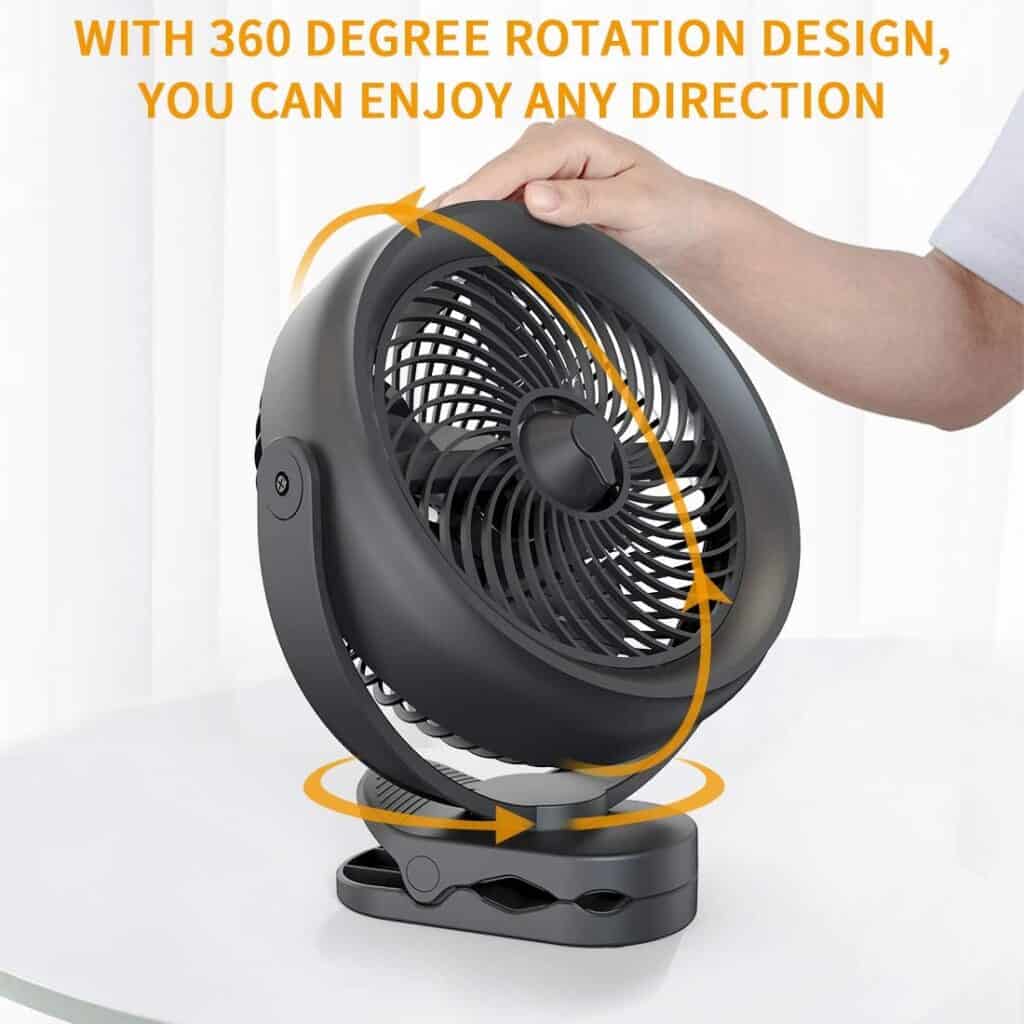 10000mAh Battery Operated Misting Fan with Clip 7