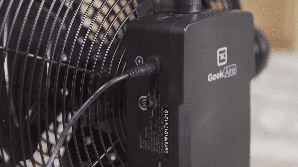 Geek Aire Battery-operated Misting Fan  - battery charging